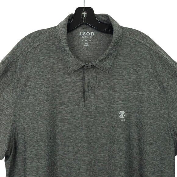 Izod Golf Stretch Polo Shirt Mens XXL Performance Lightweight Gray Short Sleeve - Picture 7 of 16
